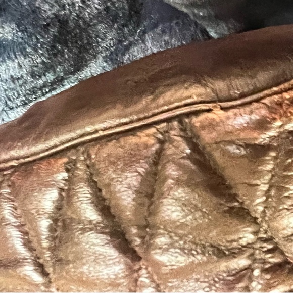 Stylish Brown and Gold Backpack with Drawstring Closure and Quilted Design - Picture 12 of 15